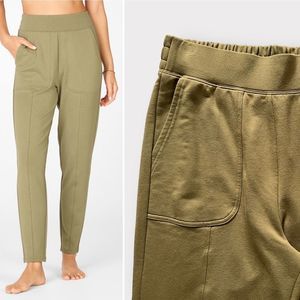Fabletics Gemma Joggers Medium Green Womens Athleisure Terry Pants Stretch